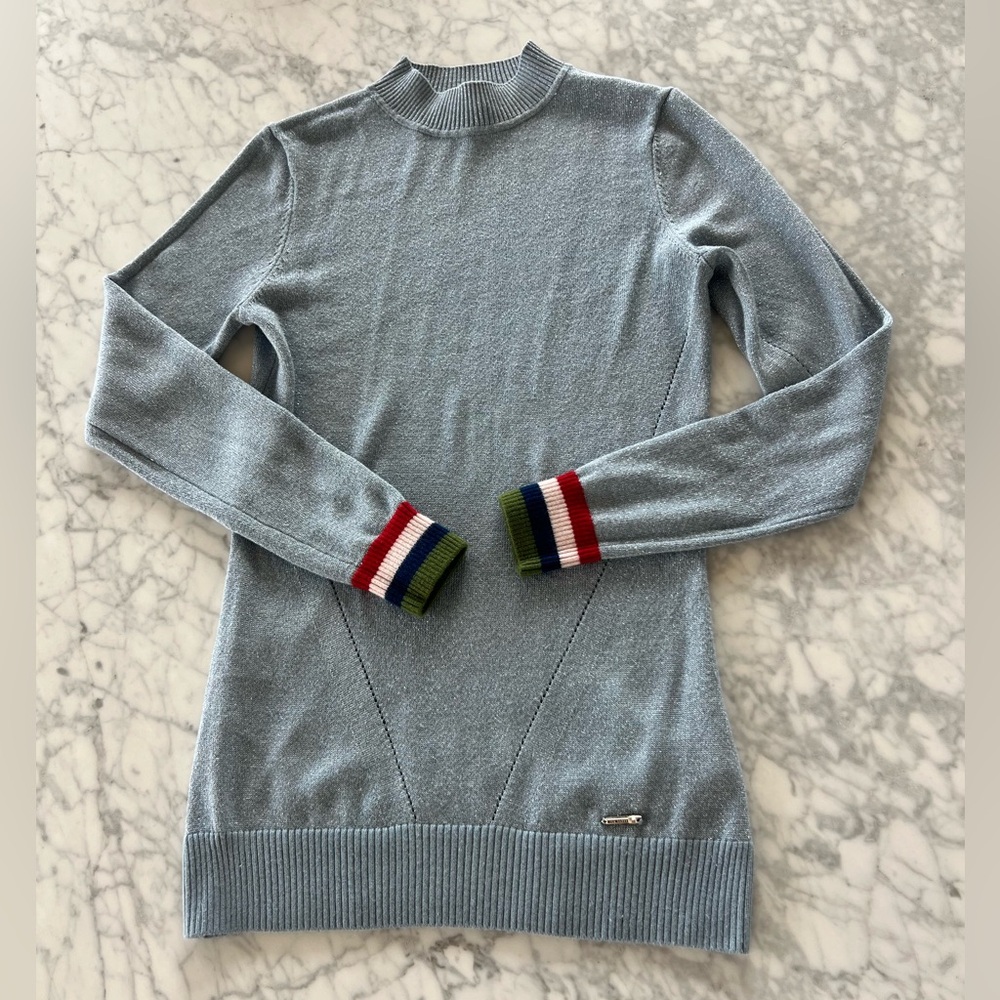 Ted Baker London Blue Sweater with Multicolor Cuffs